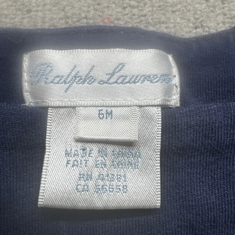 Ralph‎ Lauren Baby Girl Navy Blue Nautical Dress 6M Preppy Coastal